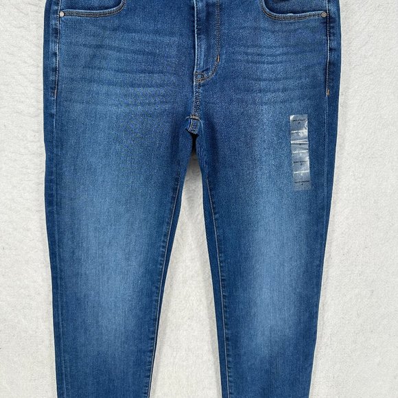 Apt 9 Jeans Womens 8 Blue Denim Curvy Straight Slimming Tummy Waistband Pants - Picture 3 of 16